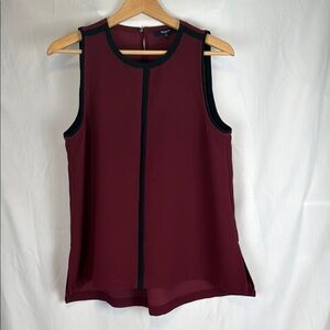 Women's Madewell Crepe Canal High Low Hem Tank Blouse Burgundy Size Medium